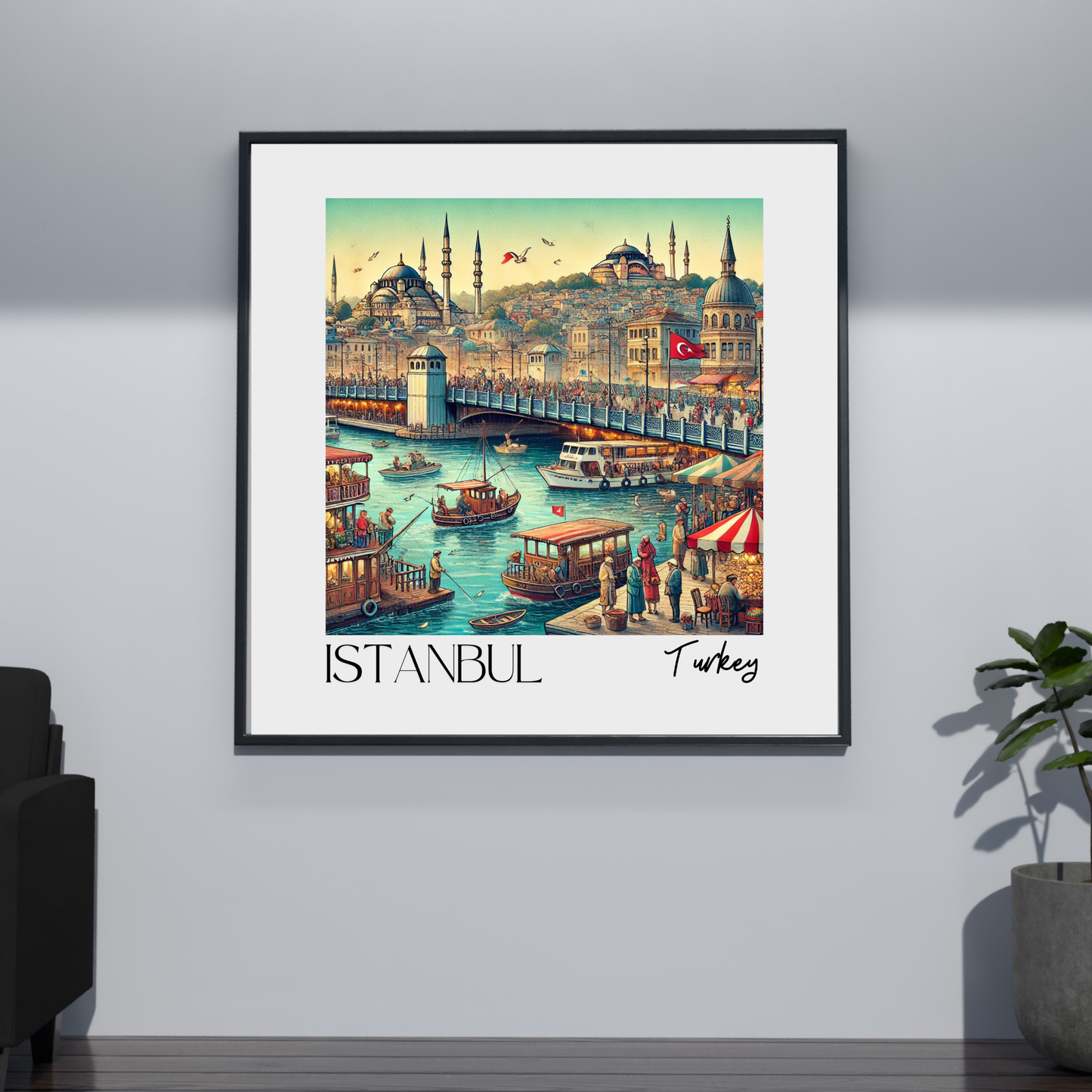 " ISTANBUL " Canvas Tablo Dijital Tasarım