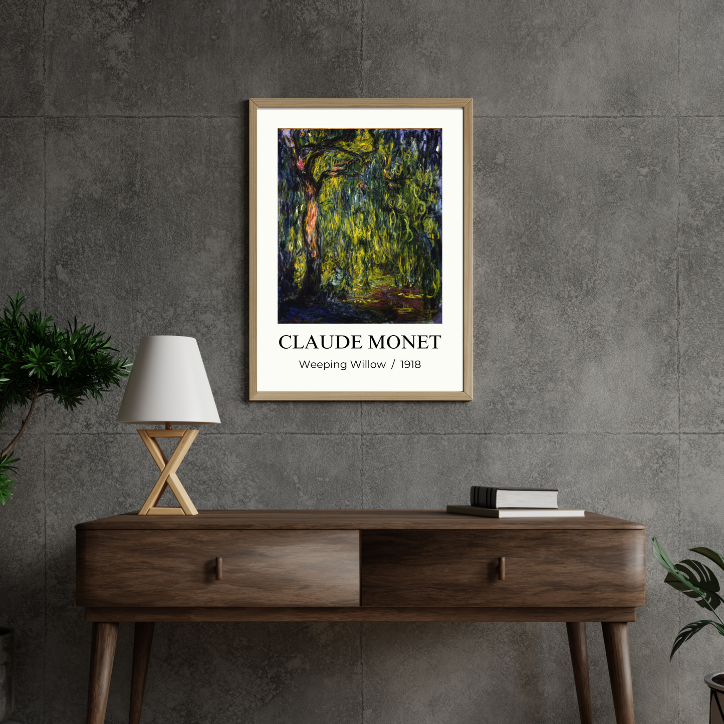 "Claude Monet Weeping Willow 1918 " Canvas Tablo Dijital Tasarım